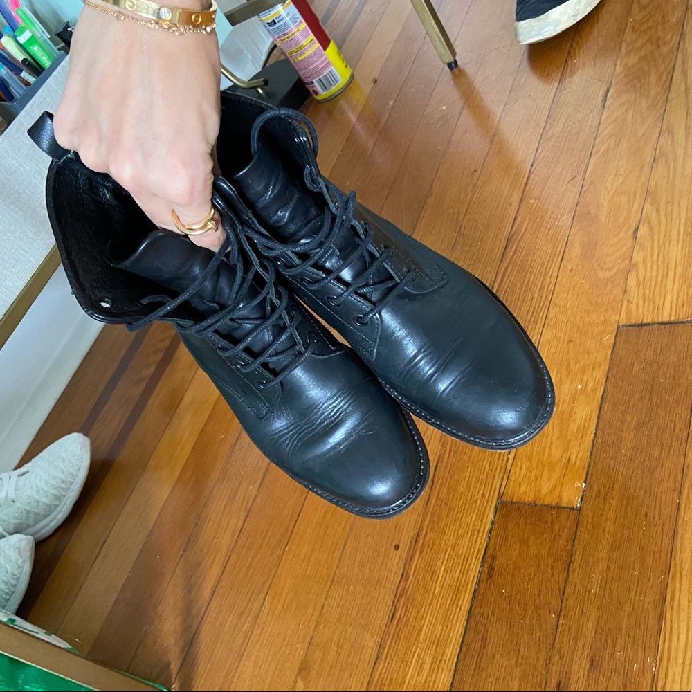 Maje black lace up boots